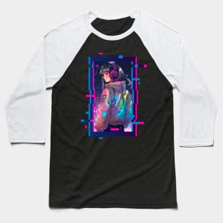 Cyber Futuristic Girl - Anime Shirt Baseball T-Shirt